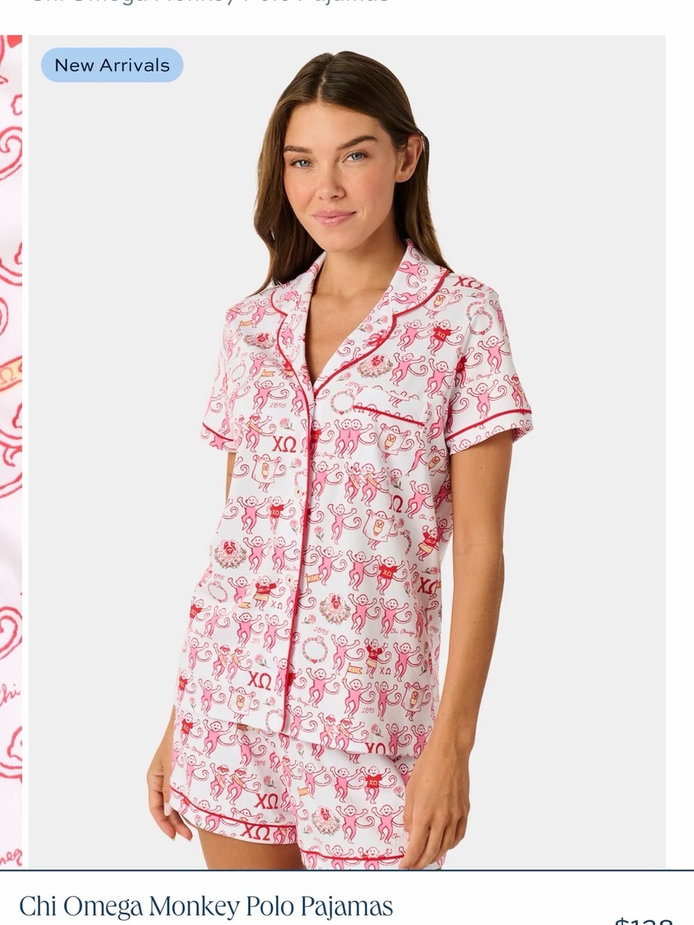 Roller Rabbit Pink Monkey Polo Pajama Set Sz S